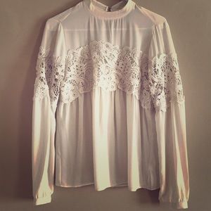 Express lace and chiffon top